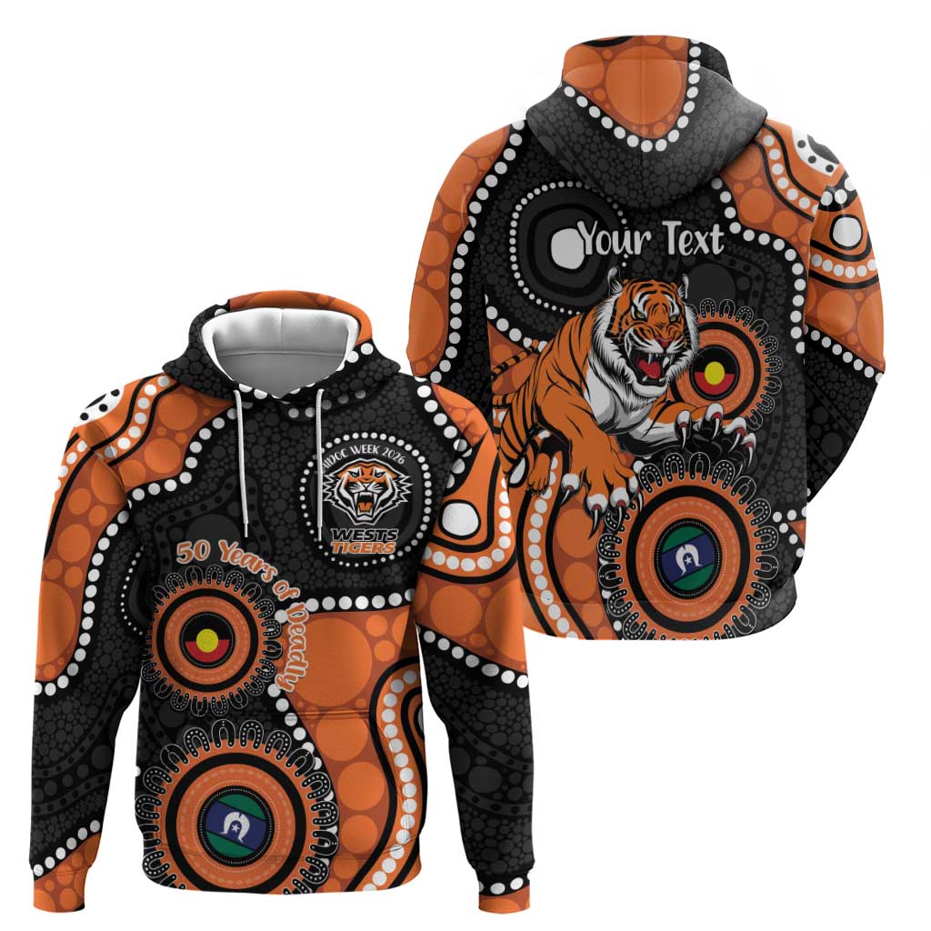 Tigers NAIDOC Week 2026 Personalised Hoodie 50 Years of Deadly Aboriginal Art