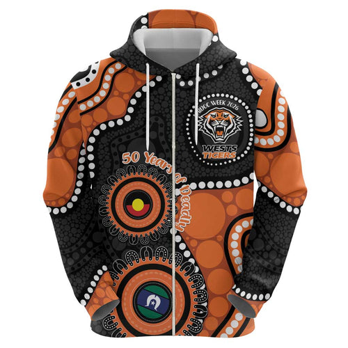 Tigers NAIDOC Week 2026 Personalised Hoodie 50 Years of Deadly Aboriginal Art