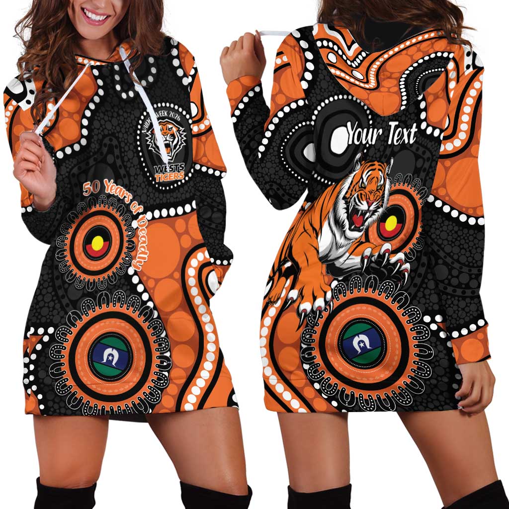 Tigers NAIDOC Week 2026 Personalised Hoodie Dress 50 Years of Deadly Aboriginal Art
