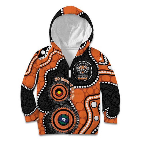 Tigers NAIDOC Week 2026 Personalised Kid Hoodie 50 Years of Deadly Aboriginal Art