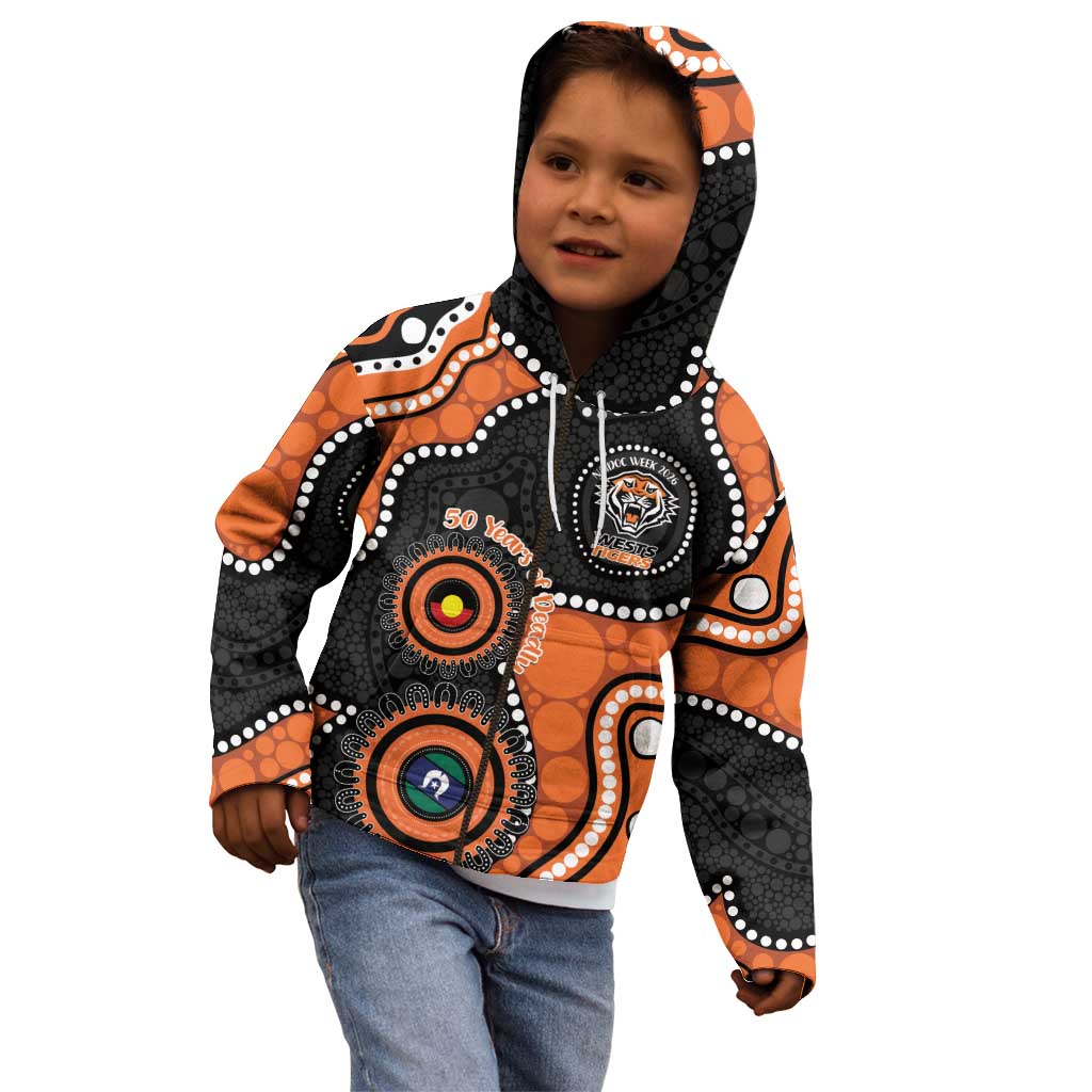 Tigers NAIDOC Week 2026 Personalised Kid Hoodie 50 Years of Deadly Aboriginal Art