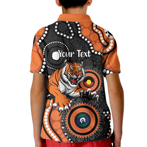Tigers NAIDOC Week 2026 Personalised Kid Polo Shirt 50 Years of Deadly Aboriginal Art