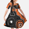 Tigers NAIDOC Week 2026 Personalised Kid Short Sleeve Dress 50 Years of Deadly Aboriginal Art