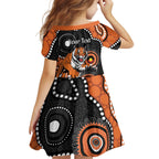 Tigers NAIDOC Week 2026 Personalised Kid Short Sleeve Dress 50 Years of Deadly Aboriginal Art