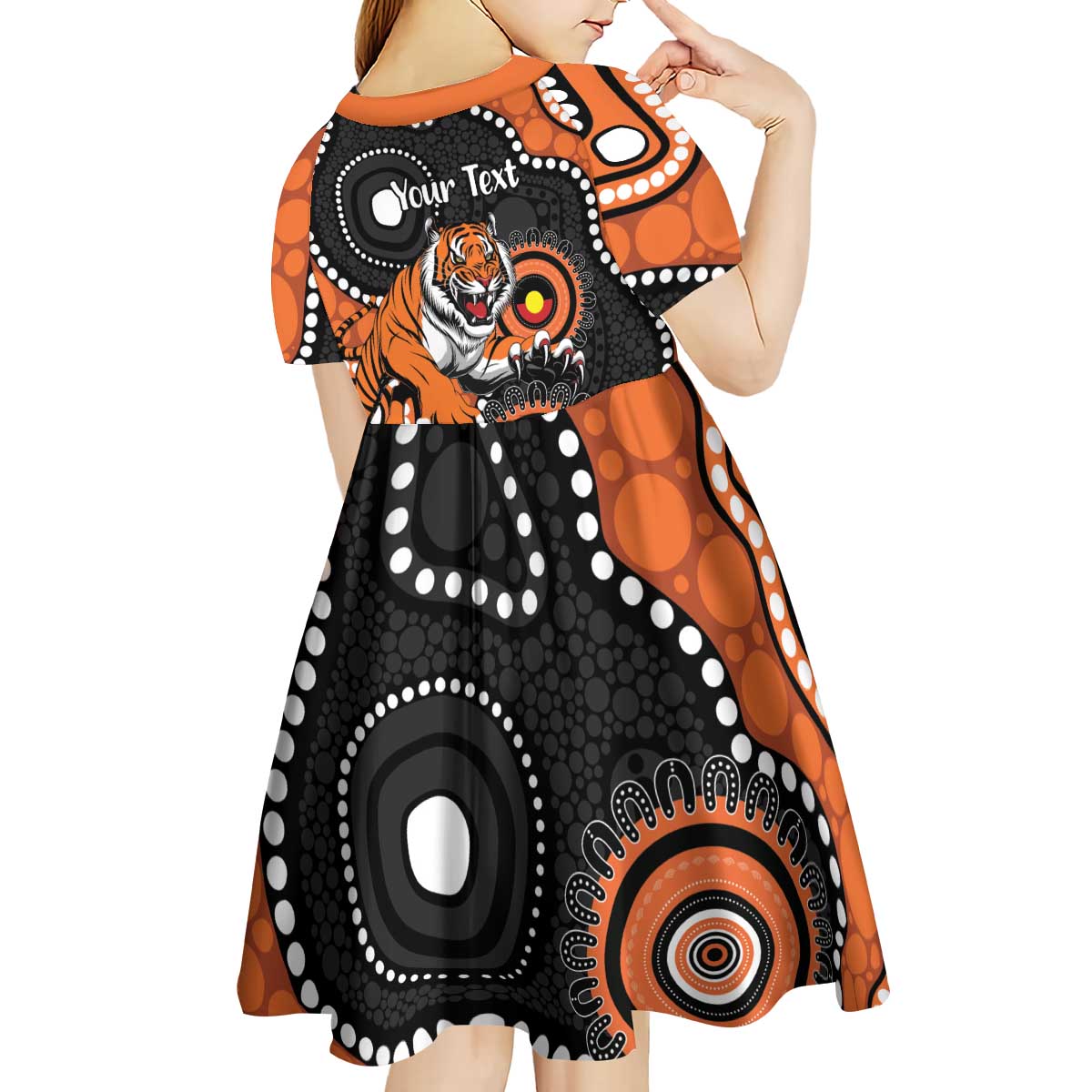 Tigers NAIDOC Week 2026 Personalised Kid Short Sleeve Dress 50 Years of Deadly Aboriginal Art
