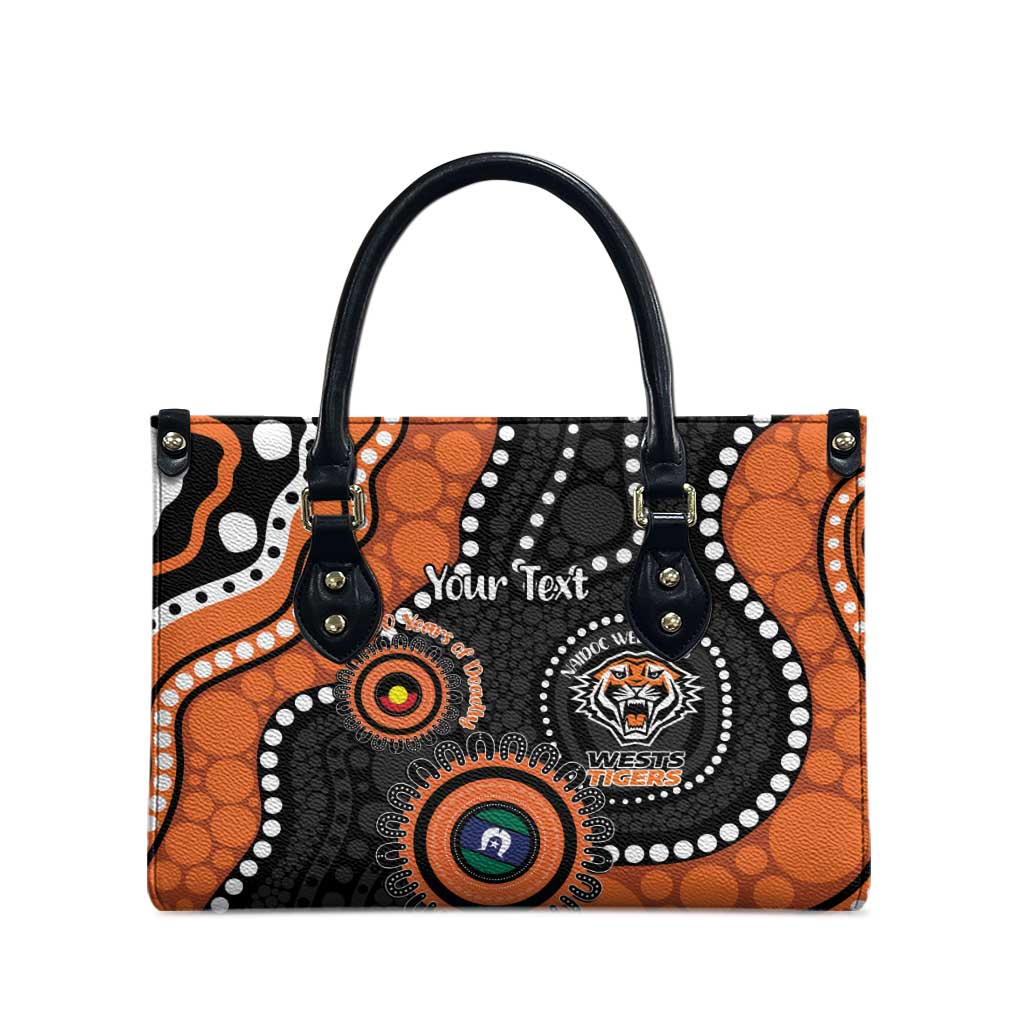 Tigers NAIDOC Week 2026 Personalised Leather Bag 50 Years of Deadly Aboriginal Art