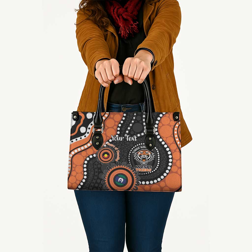 Tigers NAIDOC Week 2026 Personalised Leather Bag 50 Years of Deadly Aboriginal Art