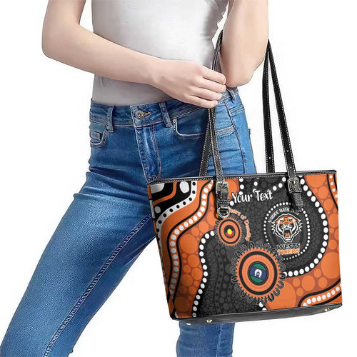 Tigers NAIDOC Week 2026 Personalised Leather Tote Bag 50 Years of Deadly Aboriginal Art