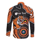 Tigers NAIDOC Week 2026 Personalised Long Sleeve Button Shirt 50 Years of Deadly Aboriginal Art