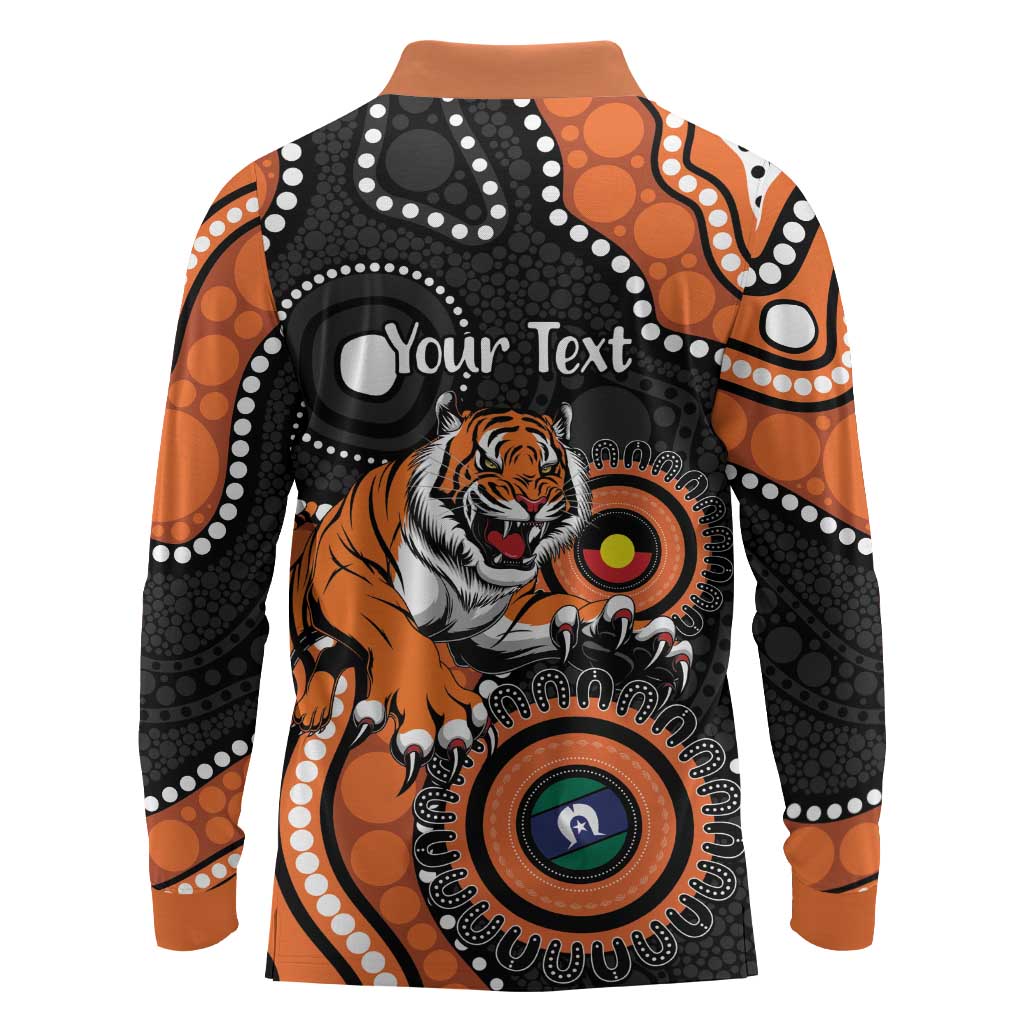 Tigers NAIDOC Week 2026 Personalised Long Sleeve Polo Shirt 50 Years of Deadly Aboriginal Art