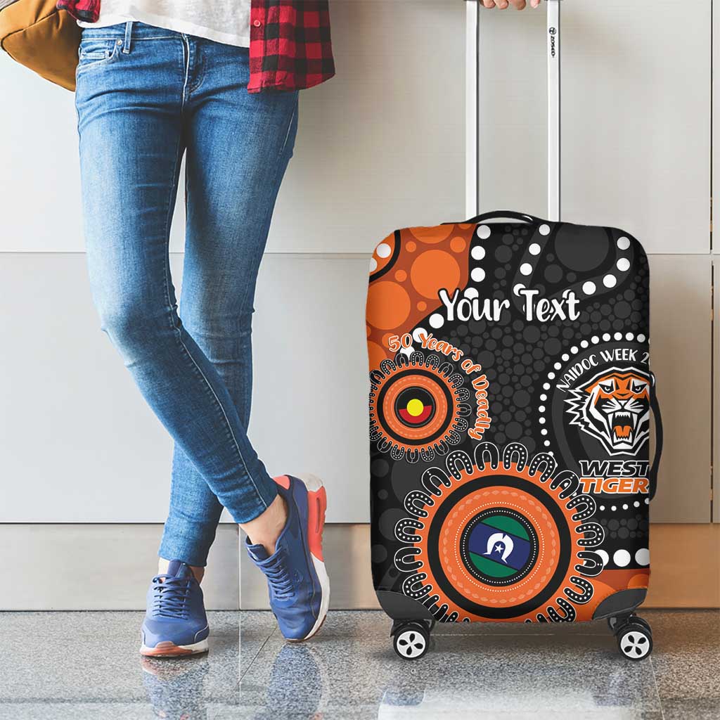 Tigers NAIDOC Week 2026 Personalised Luggage Cover 50 Years of Deadly Aboriginal Art