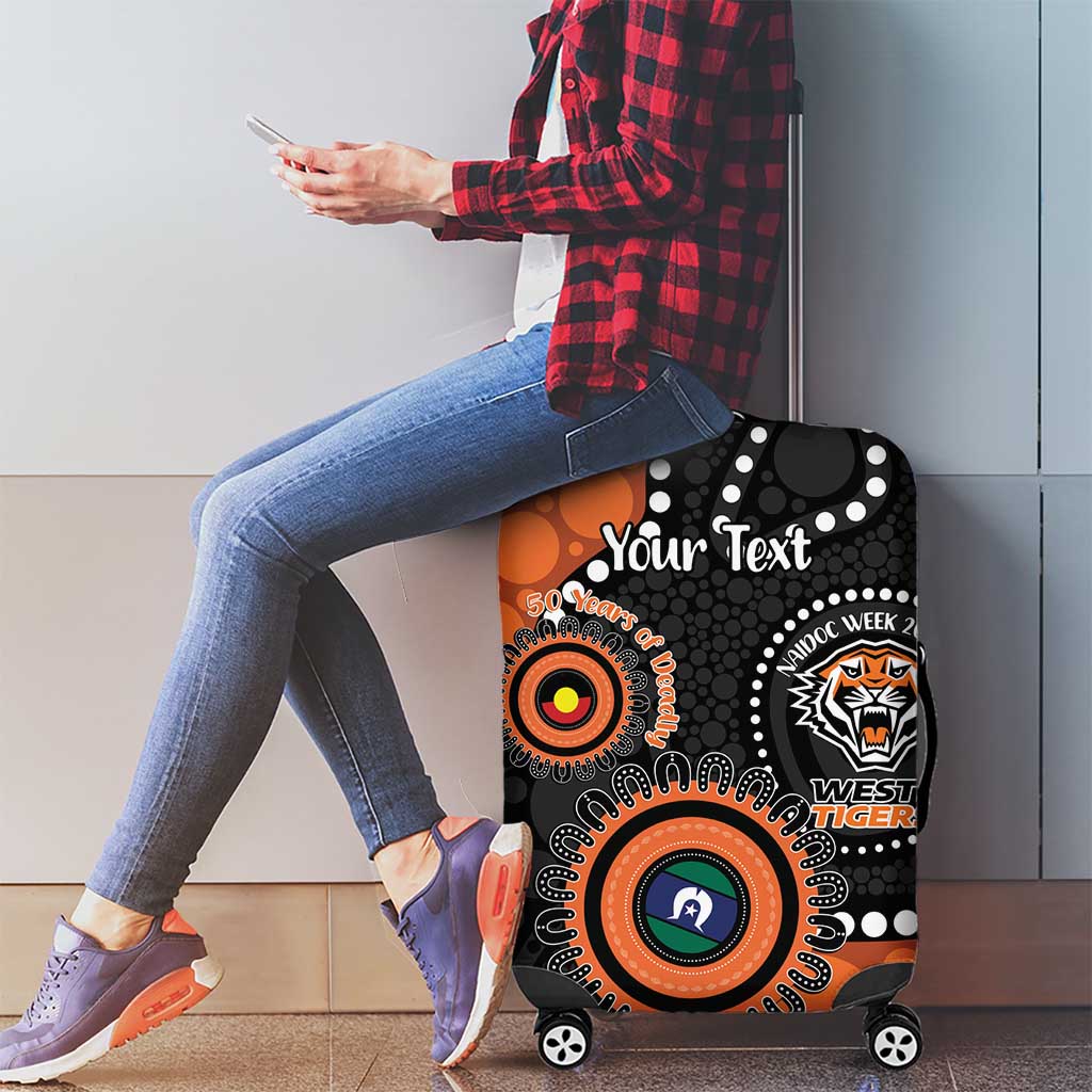 Tigers NAIDOC Week 2026 Personalised Luggage Cover 50 Years of Deadly Aboriginal Art