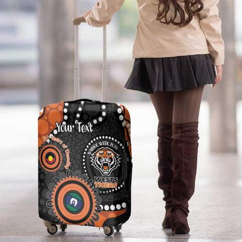 Tigers NAIDOC Week 2026 Personalised Luggage Cover 50 Years of Deadly Aboriginal Art