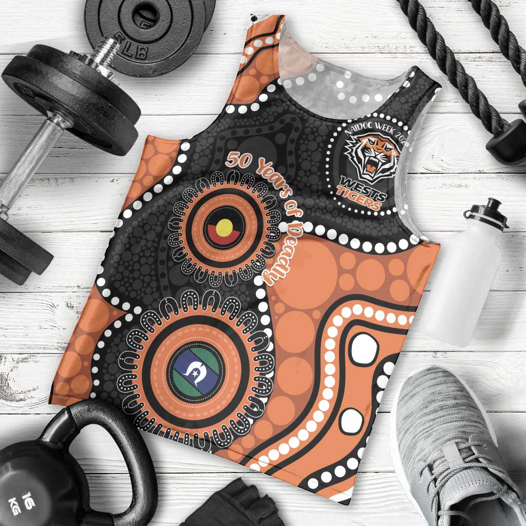 Tigers NAIDOC Week 2026 Personalised Men Tank Top 50 Years of Deadly Aboriginal Art