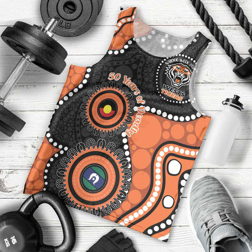 Tigers NAIDOC Week 2026 Personalised Men Tank Top 50 Years of Deadly Aboriginal Art