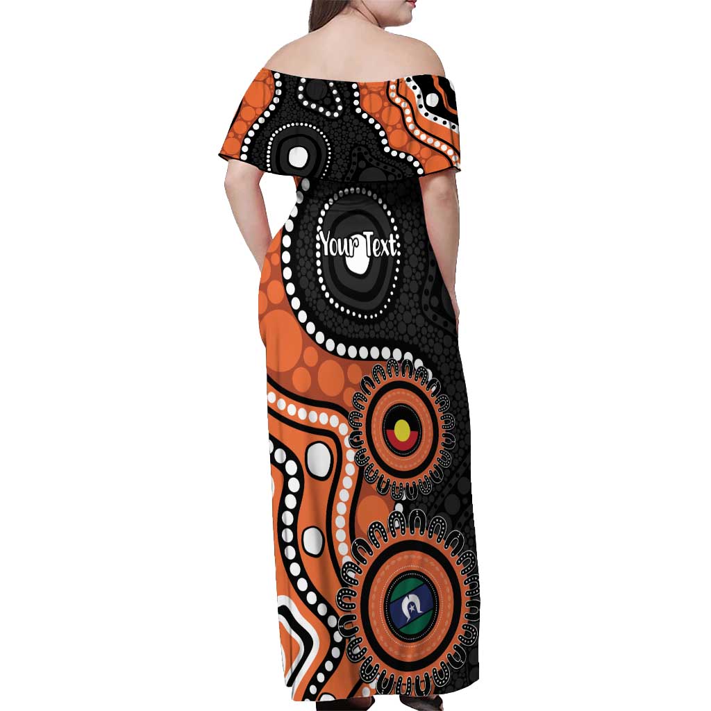 Tigers NAIDOC Week 2026 Personalised Off Shoulder Maxi Dress 50 Years of Deadly Aboriginal Art