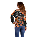 Tigers NAIDOC Week 2026 Personalised Off Shoulder Sweater 50 Years of Deadly Aboriginal Art