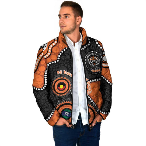Tigers NAIDOC Week 2026 Personalised Padded Jacket 50 Years of Deadly Aboriginal Art