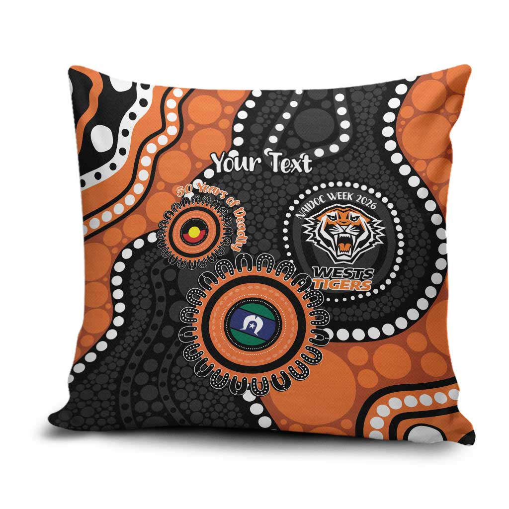 Tigers NAIDOC Week 2026 Personalised Pillow Cover 50 Years of Deadly Aboriginal Art