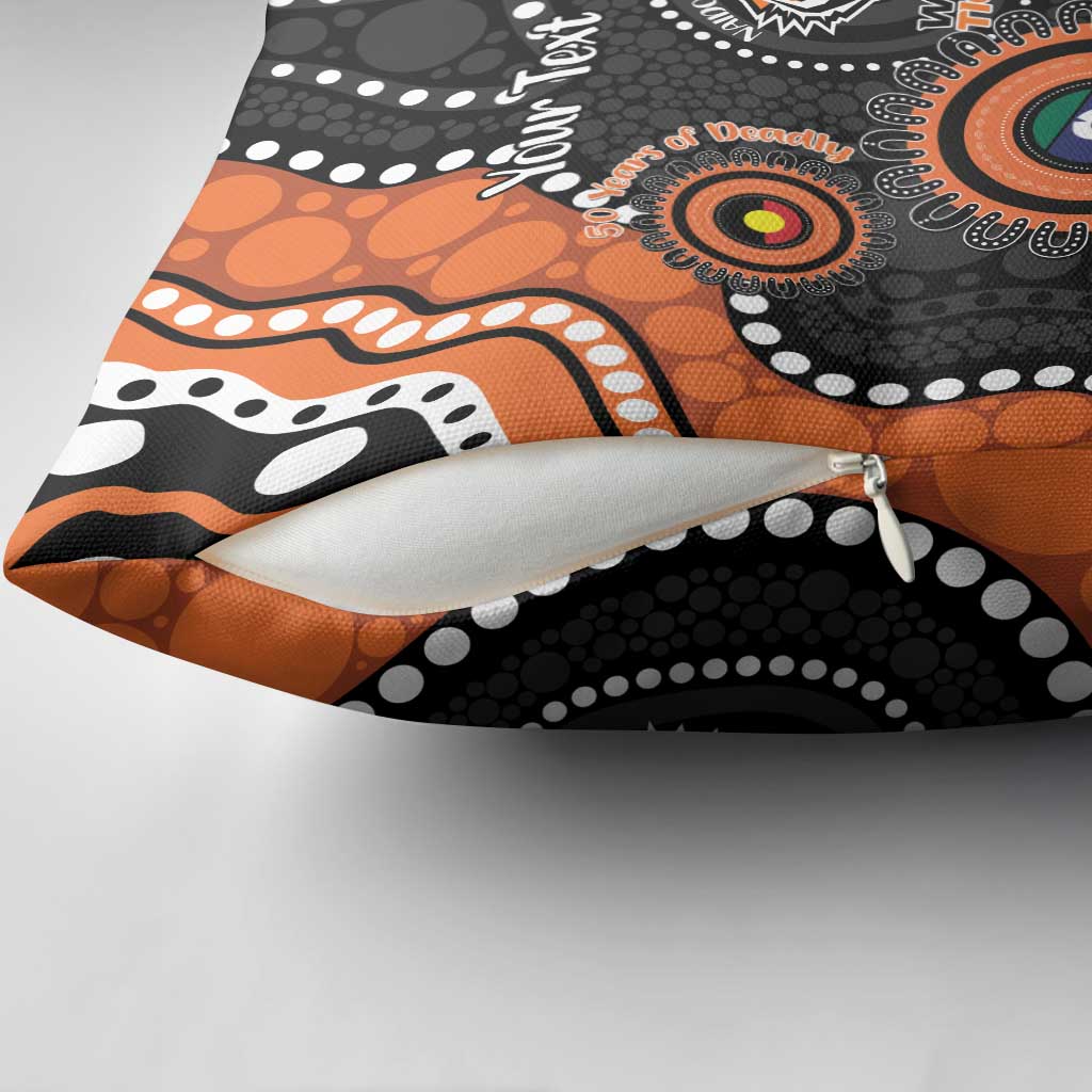 Tigers NAIDOC Week 2026 Personalised Pillow Cover 50 Years of Deadly Aboriginal Art