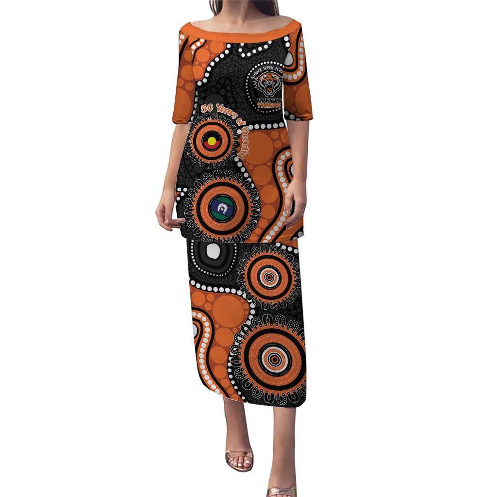 Tigers NAIDOC Week 2026 Personalised Puletasi 50 Years of Deadly Aboriginal Art