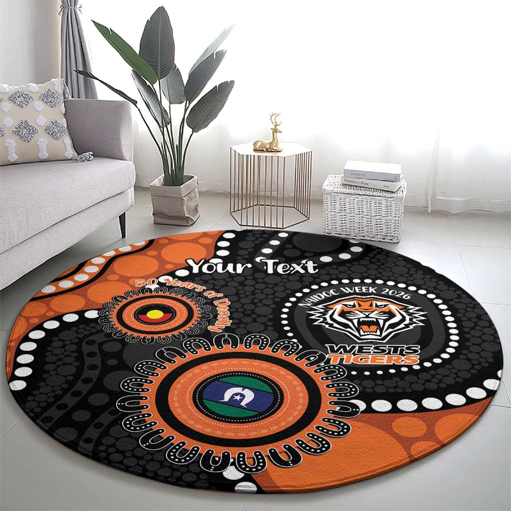 Tigers NAIDOC Week 2026 Personalised Round Carpet 50 Years of Deadly Aboriginal Art