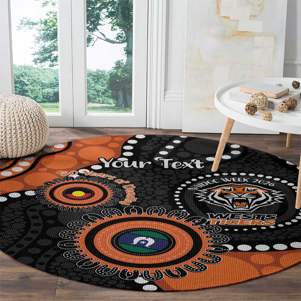 Tigers NAIDOC Week 2026 Personalised Round Carpet 50 Years of Deadly Aboriginal Art