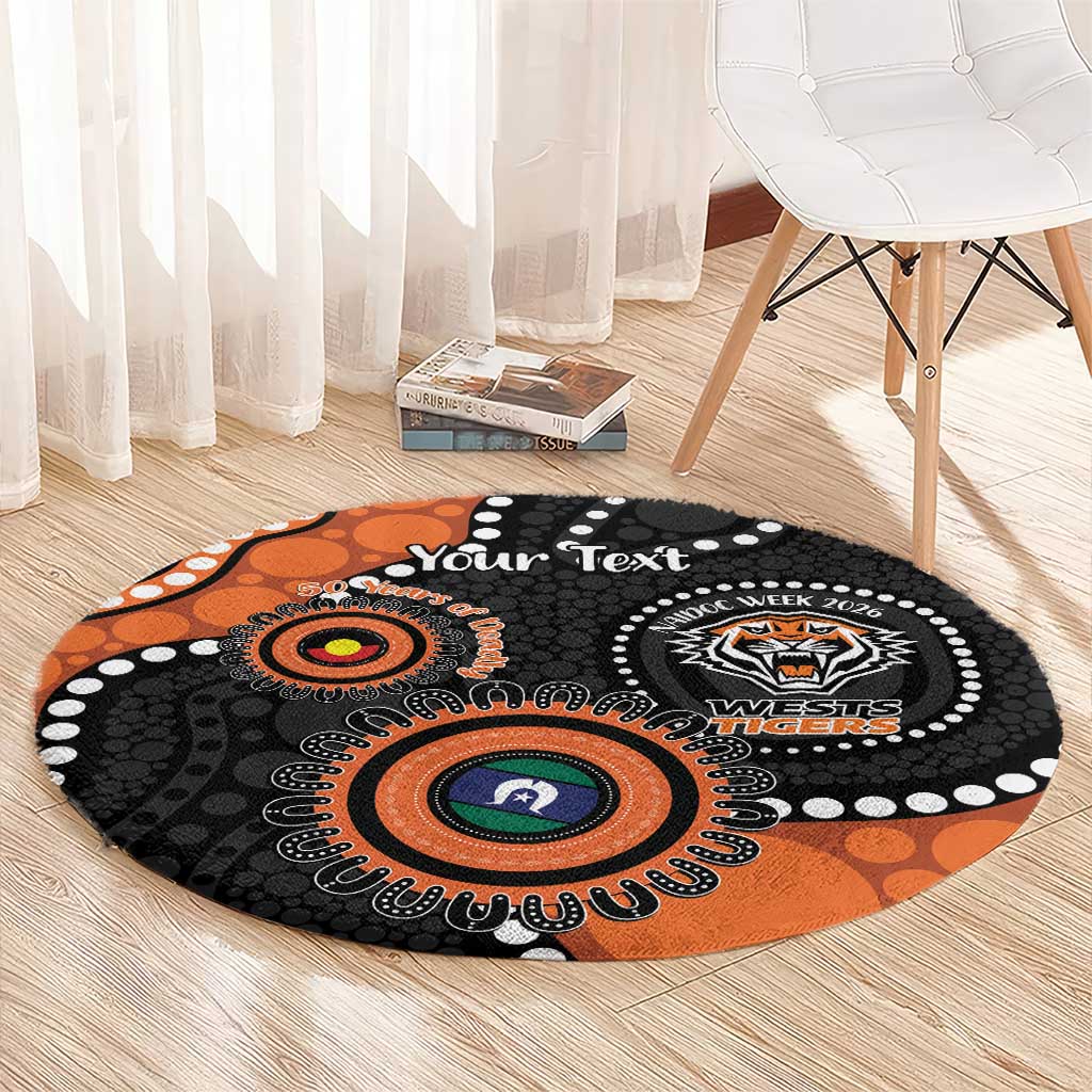 Tigers NAIDOC Week 2026 Personalised Round Carpet 50 Years of Deadly Aboriginal Art