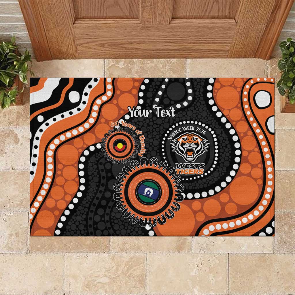 Tigers NAIDOC Week 2026 Personalised Rubber Doormat 50 Years of Deadly Aboriginal Art
