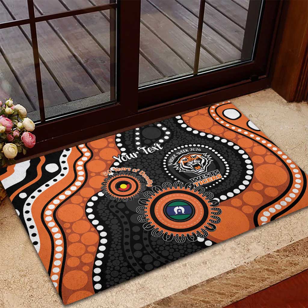 Tigers NAIDOC Week 2026 Personalised Rubber Doormat 50 Years of Deadly Aboriginal Art