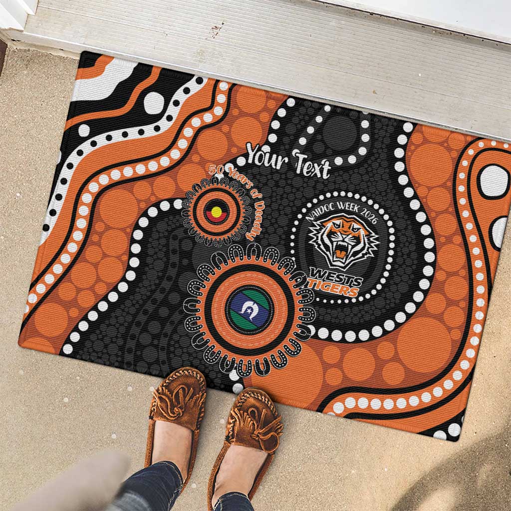 Tigers NAIDOC Week 2026 Personalised Rubber Doormat 50 Years of Deadly Aboriginal Art
