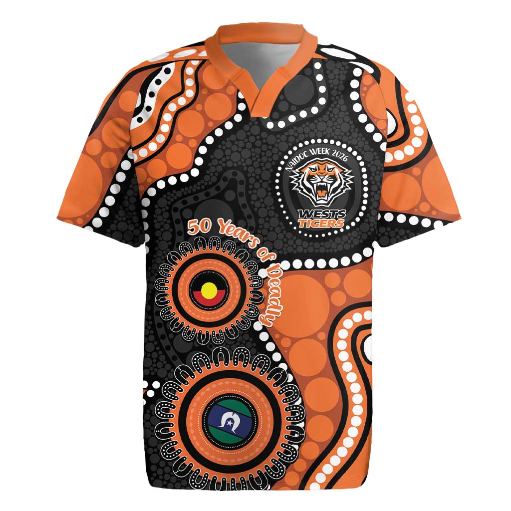 Tigers NAIDOC Week 2026 Personalised Rugby Jersey 50 Years of Deadly Aboriginal Art