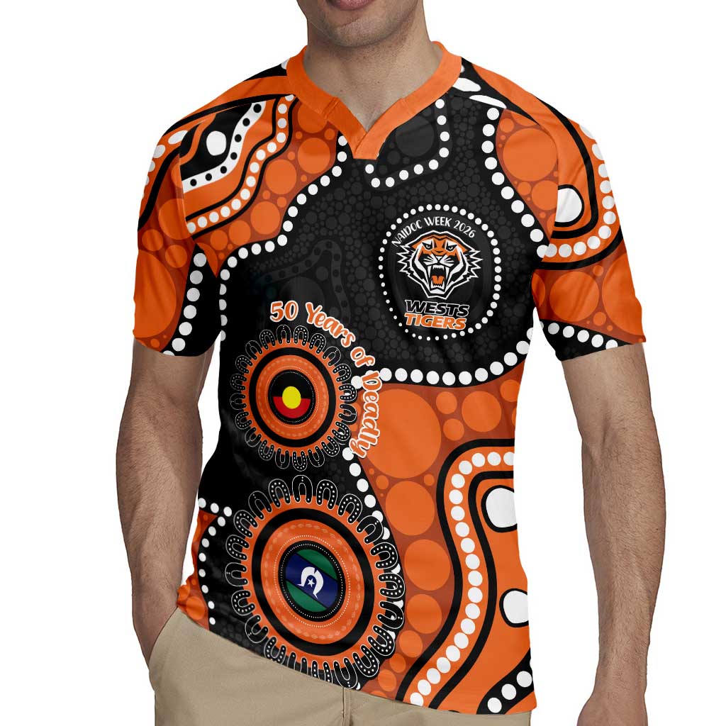 Tigers NAIDOC Week 2026 Personalised Rugby Jersey 50 Years of Deadly Aboriginal Art