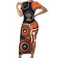 Tigers NAIDOC Week 2026 Personalised Short Sleeve Bodycon Dress 50 Years of Deadly Aboriginal Art