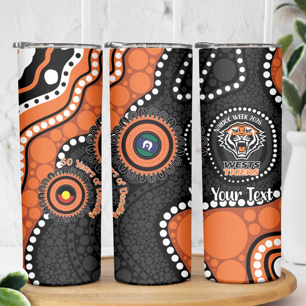 Tigers NAIDOC Week 2026 Personalised Skinny Tumbler 50 Years of Deadly Aboriginal Art
