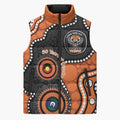 Tigers NAIDOC Week 2026 Personalised Sleeveless Puffer Jacket 50 Years of Deadly Aboriginal Art