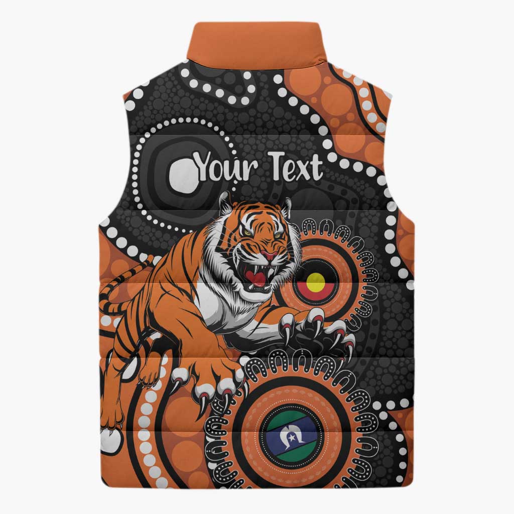 Tigers NAIDOC Week 2026 Personalised Sleeveless Puffer Jacket 50 Years of Deadly Aboriginal Art