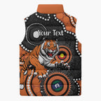 Tigers NAIDOC Week 2026 Personalised Sleeveless Puffer Jacket 50 Years of Deadly Aboriginal Art
