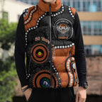 Tigers NAIDOC Week 2026 Personalised Sleeveless Puffer Jacket 50 Years of Deadly Aboriginal Art