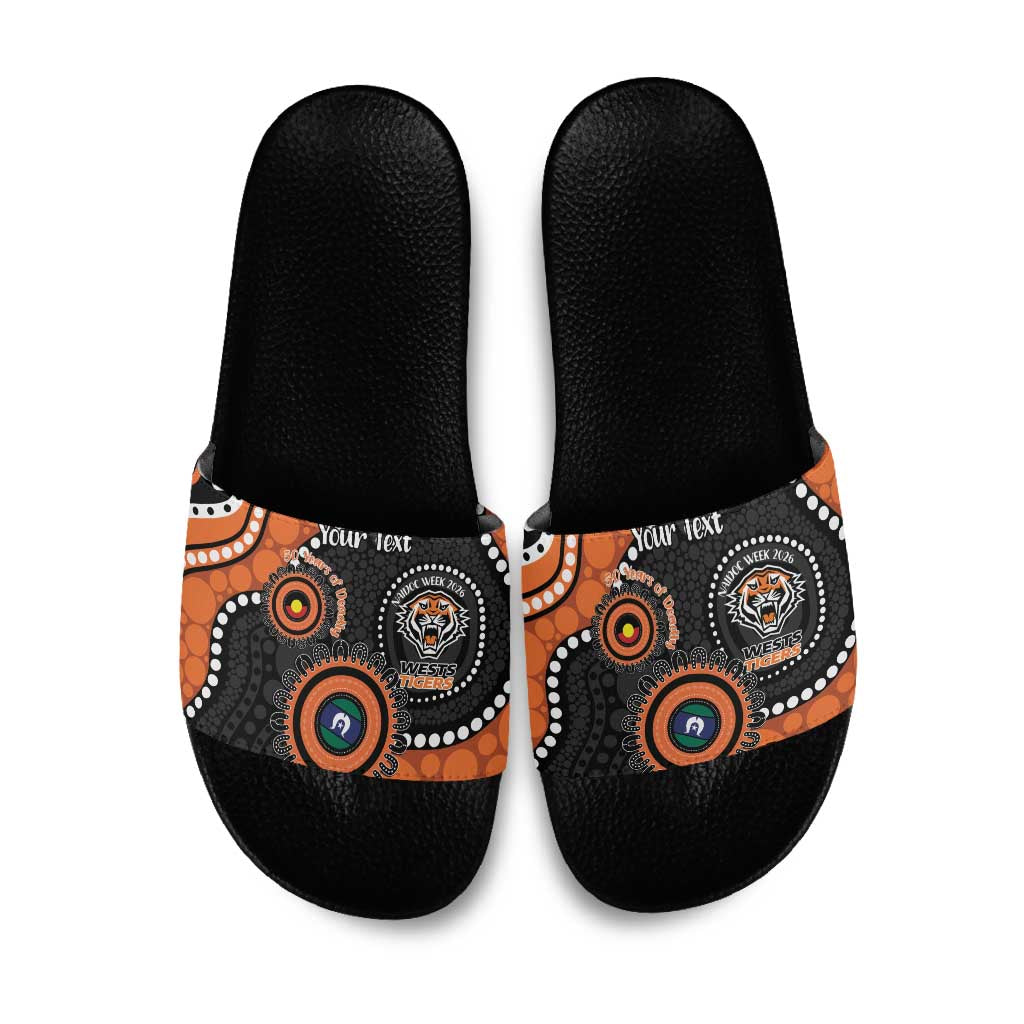Tigers NAIDOC Week 2026 Personalised Slide Sandals 50 Years of Deadly Aboriginal Art