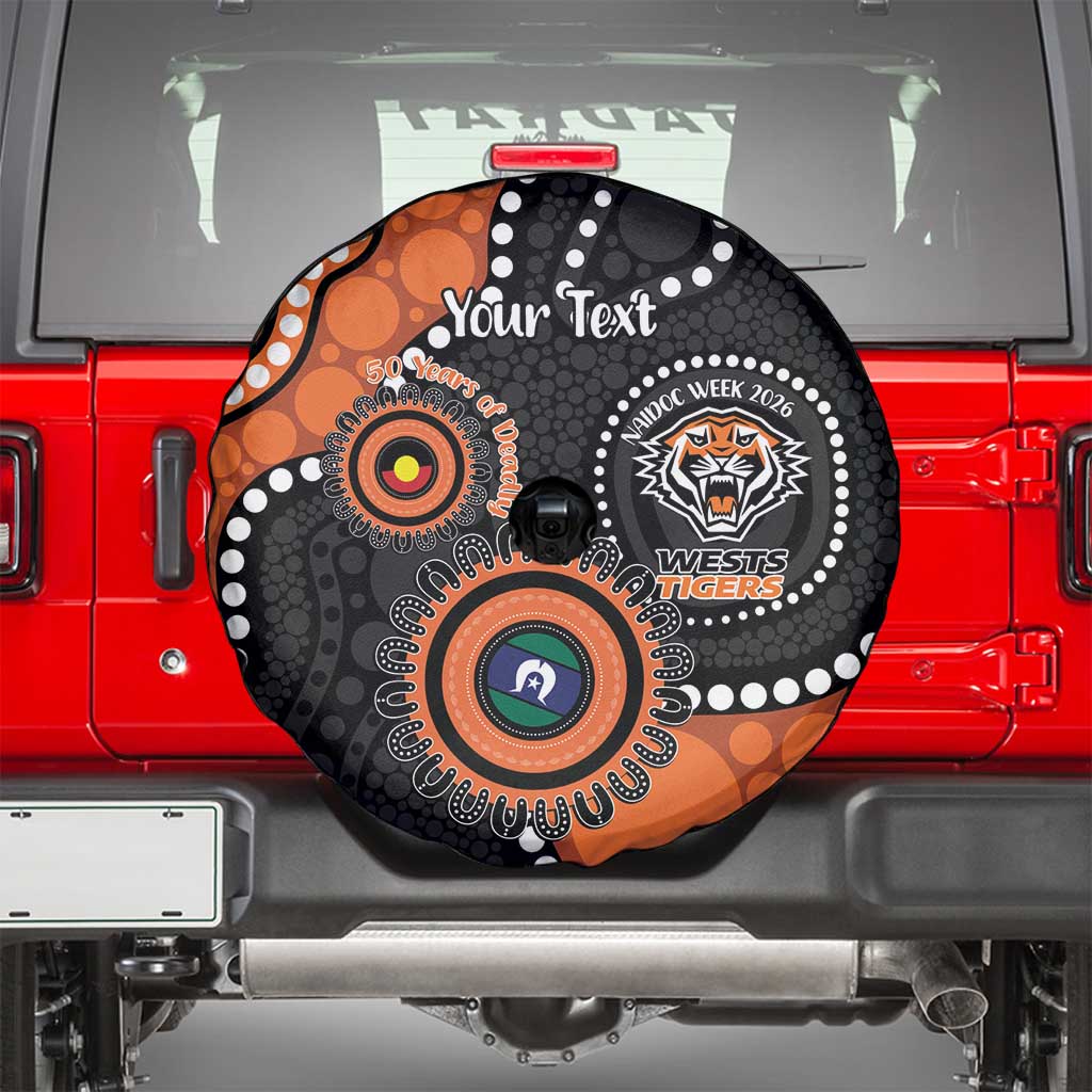 Tigers NAIDOC Week 2026 Personalised Spare Tire Cover 50 Years of Deadly Aboriginal Art