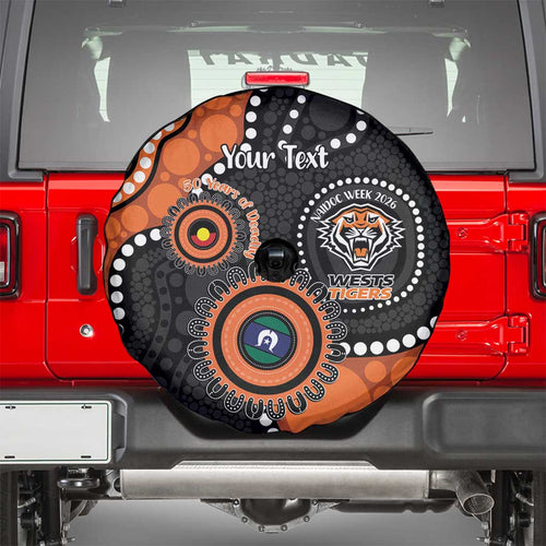 Tigers NAIDOC Week 2026 Personalised Spare Tire Cover 50 Years of Deadly Aboriginal Art