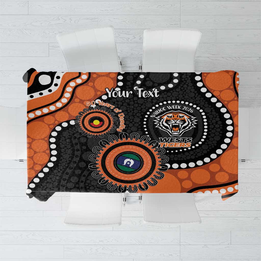 Tigers NAIDOC Week 2026 Personalised Tablecloth 50 Years of Deadly Aboriginal Art