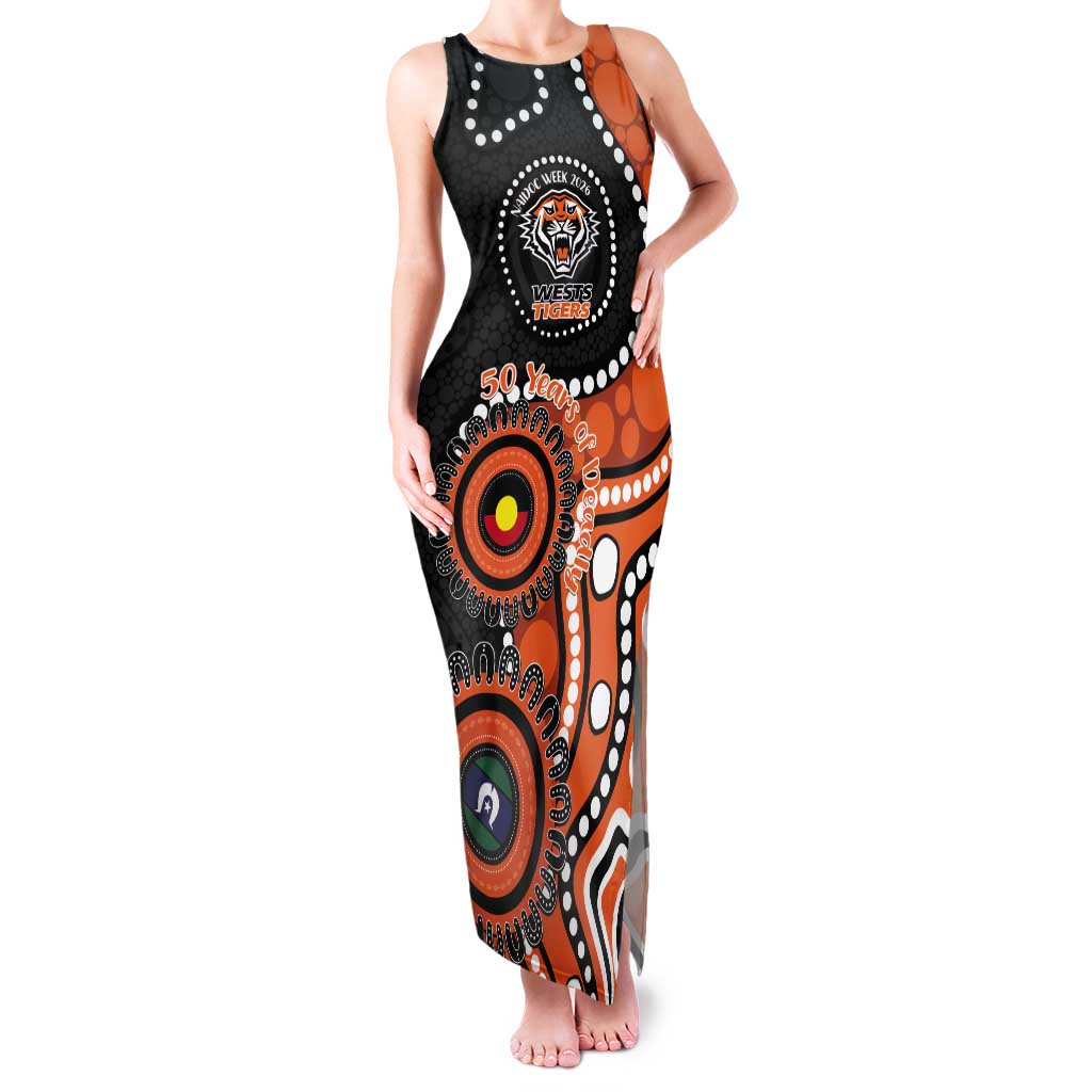 Tigers NAIDOC Week 2026 Personalised Tank Maxi Dress 50 Years of Deadly Aboriginal Art