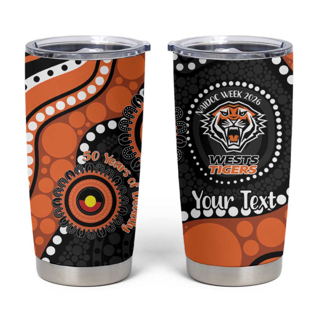 Tigers NAIDOC Week 2026 Personalised Tumbler Cup 50 Years of Deadly Aboriginal Art