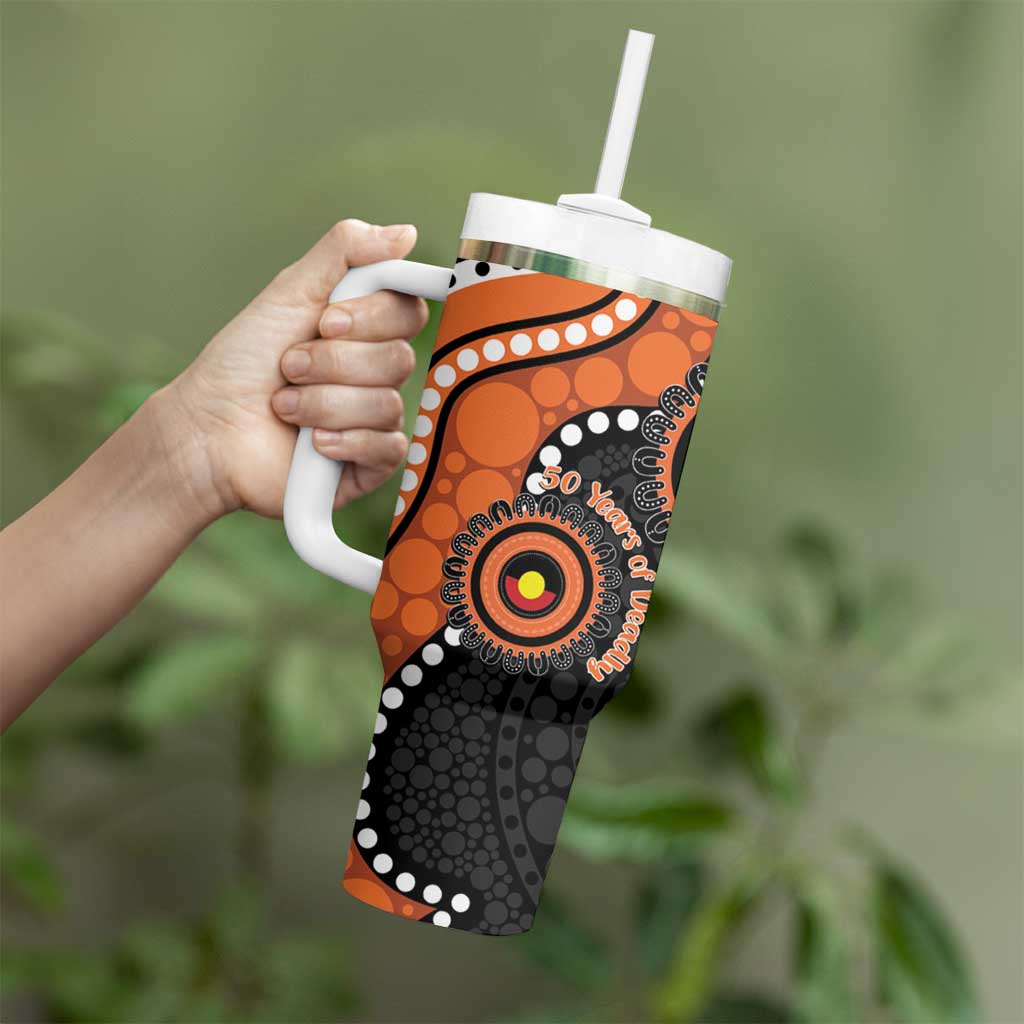 Tigers NAIDOC Week 2026 Personalised Tumbler With Handle 50 Years of Deadly Aboriginal Art