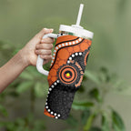 Tigers NAIDOC Week 2026 Personalised Tumbler With Handle 50 Years of Deadly Aboriginal Art