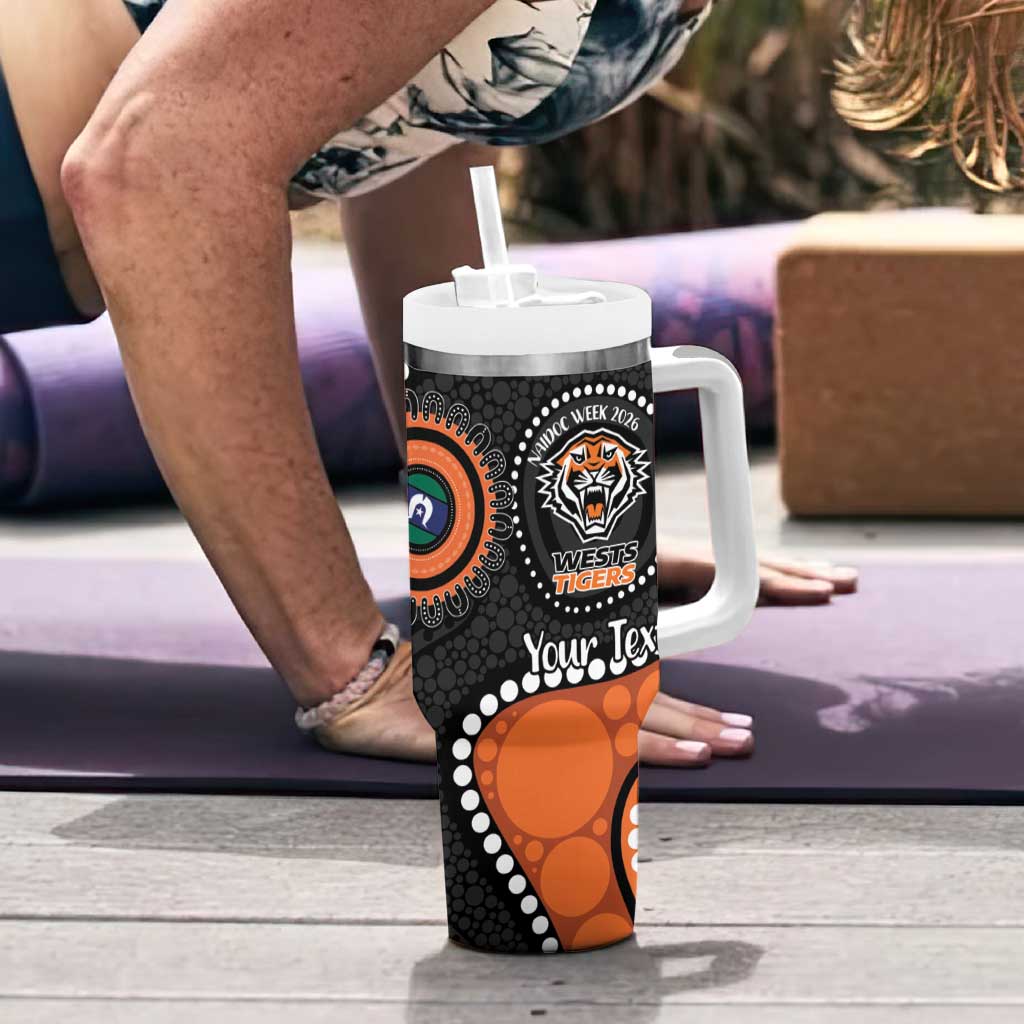 Tigers NAIDOC Week 2026 Personalised Tumbler With Handle 50 Years of Deadly Aboriginal Art