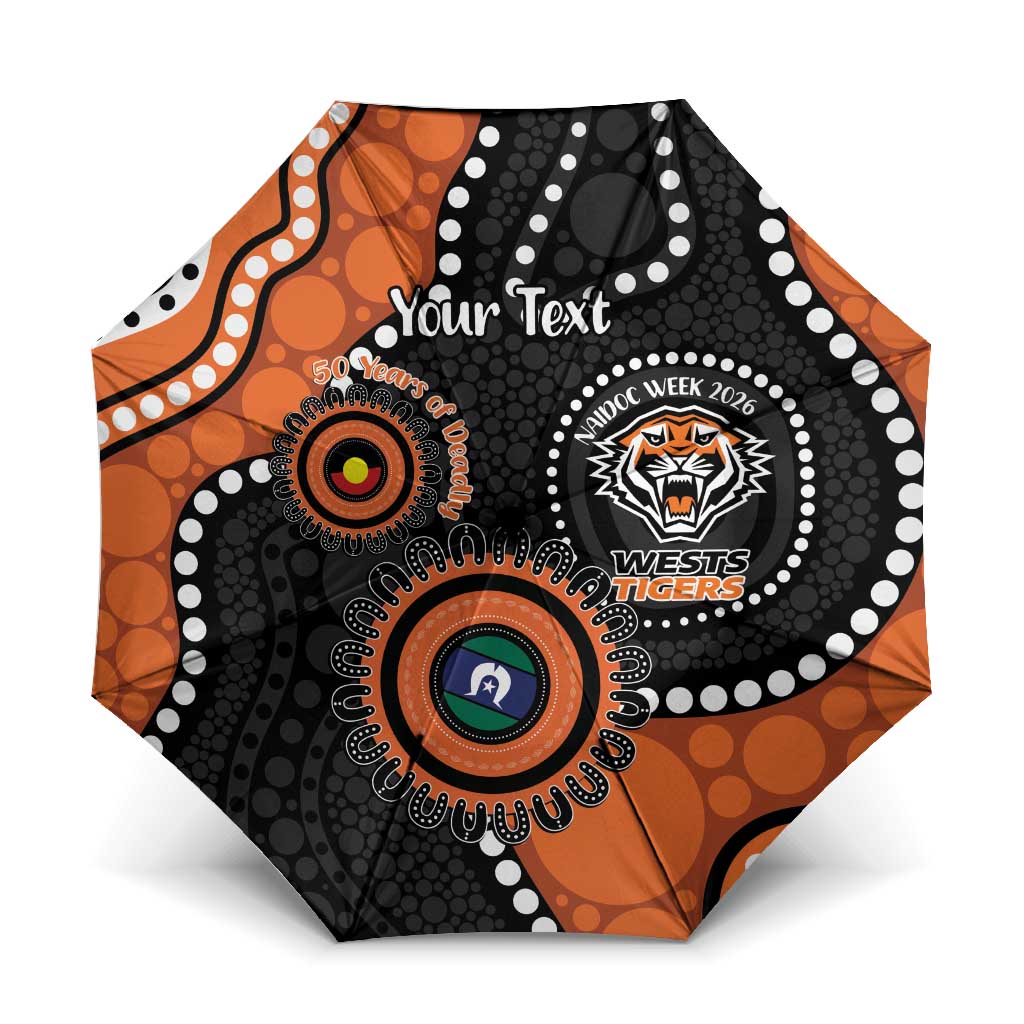 Tigers NAIDOC Week 2026 Personalised Umbrella 50 Years of Deadly Aboriginal Art