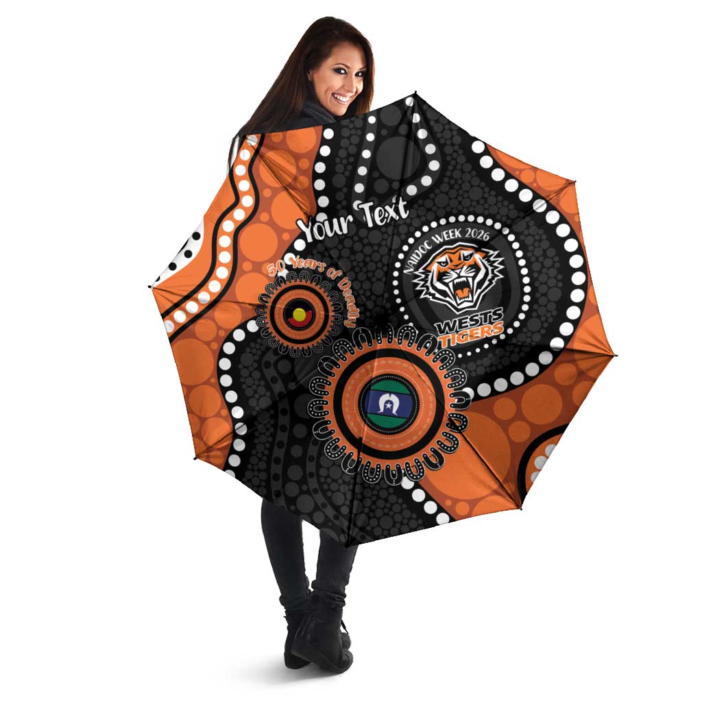 Tigers NAIDOC Week 2026 Personalised Umbrella 50 Years of Deadly Aboriginal Art